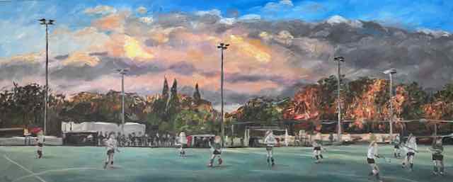 hockeyveld schilderij hockeyveld schilderij