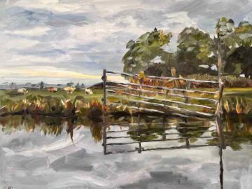 Schilderij Vinkeveen weerspiegeling